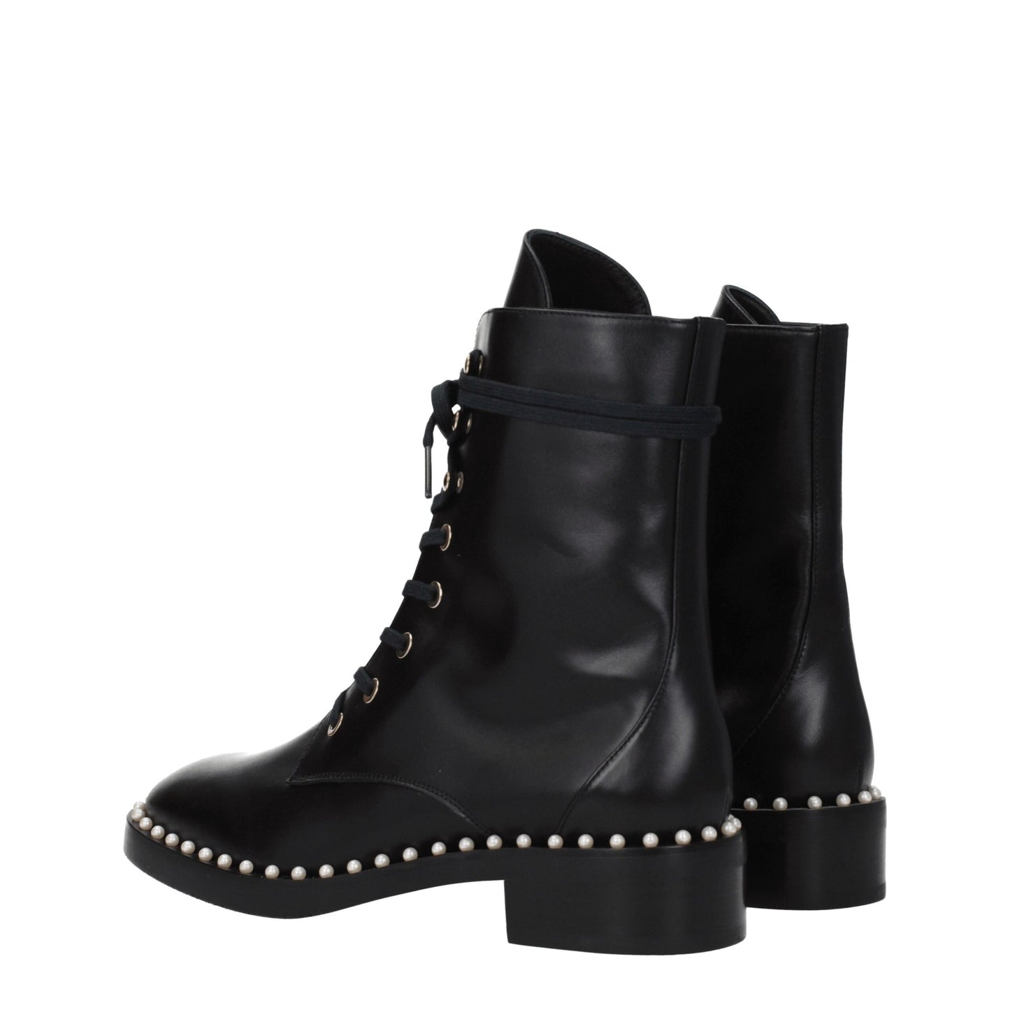 Stuart Weitzman Schwarze Lederstiefeletten