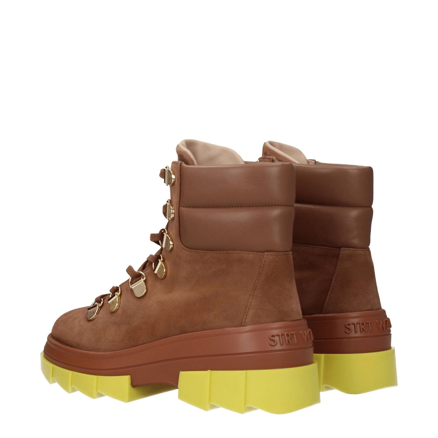 Stuart Weitzman Braune Lederstiefeletten