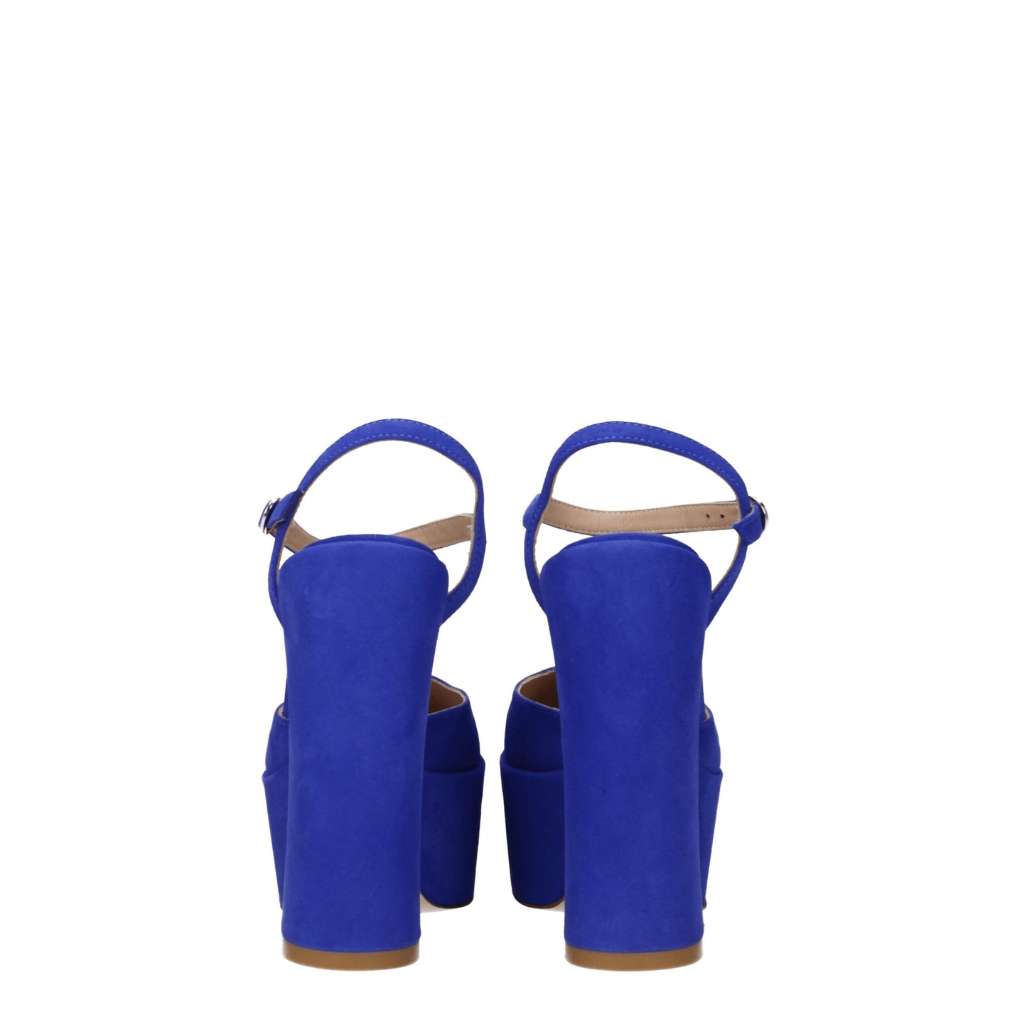 Stuart Weitzman Blaue Leder-Plateausandalen