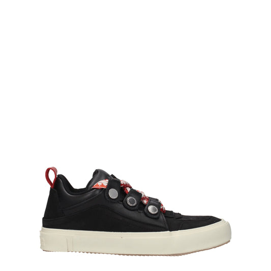 Marcelo Burlon Schwarze Leder-Sneaker mit niedrigem Schaft