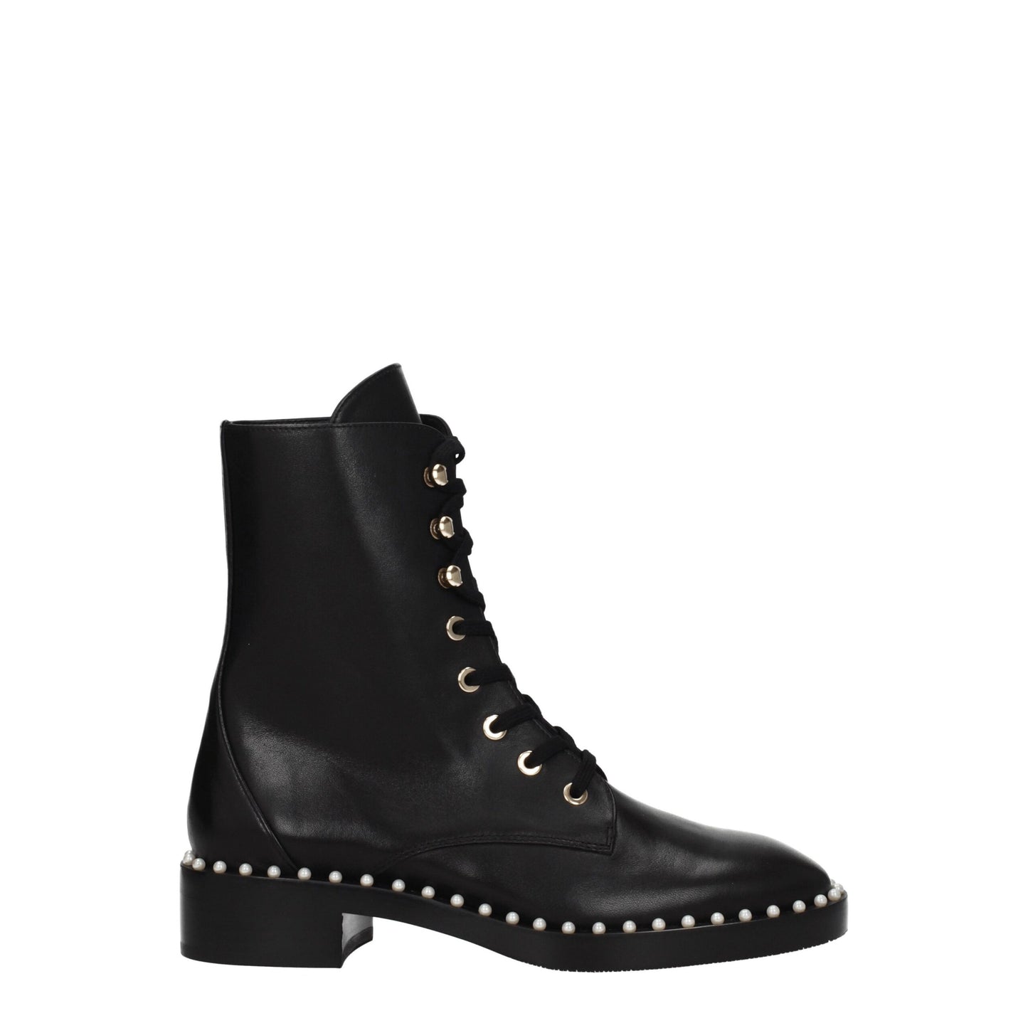 Stuart Weitzman Schwarze Lederstiefeletten