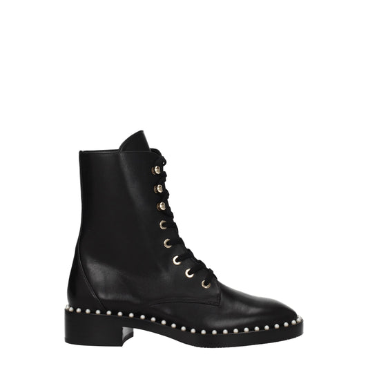 Stuart Weitzman Schwarze Lederstiefeletten