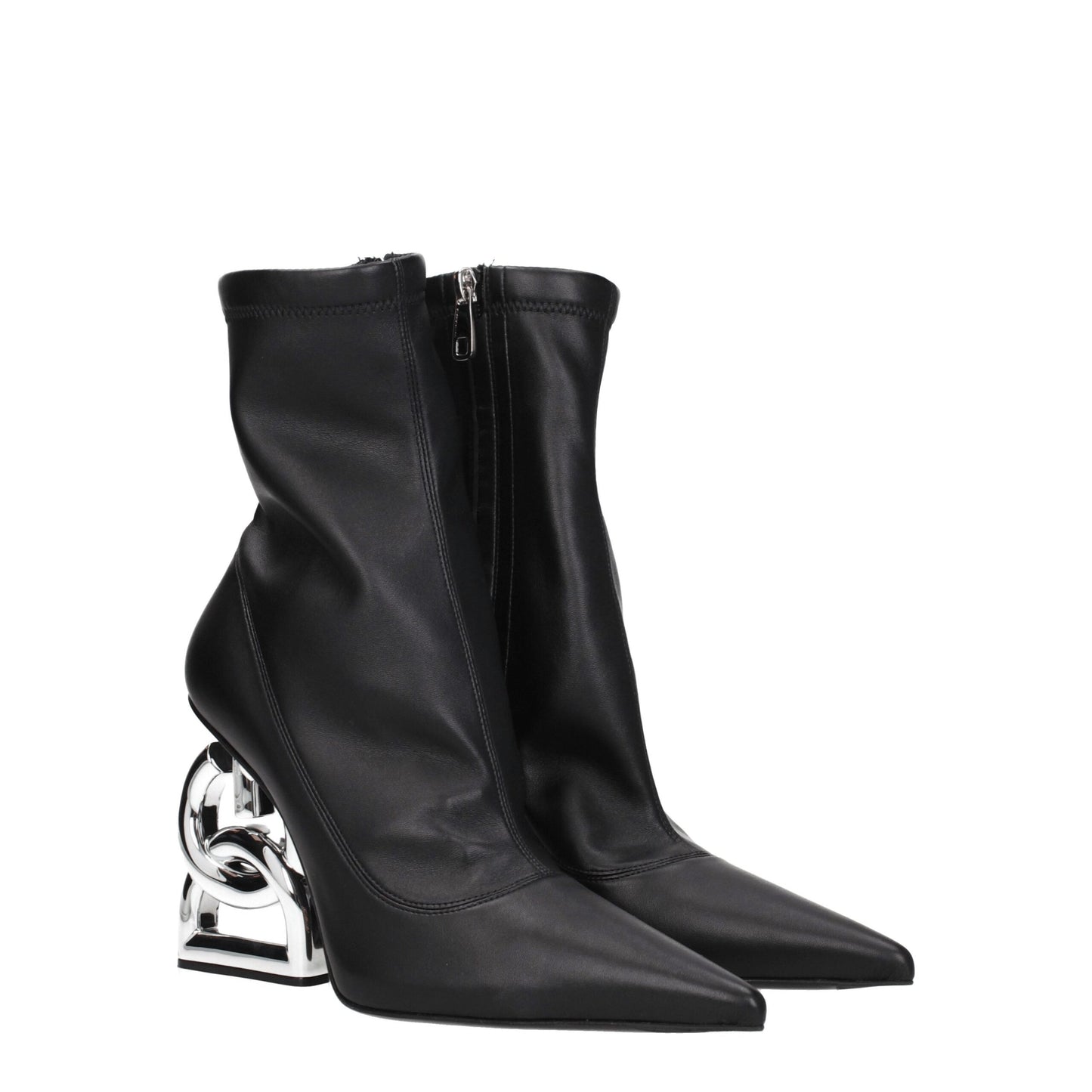 Dolce & Gabbana Schwarze Lederstiefeletten