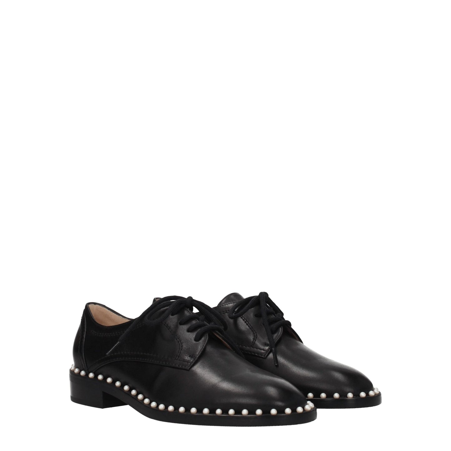 Stuart Weitzman Schwarze Leder Oxfords und Derbies