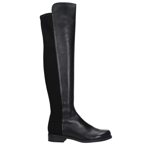 Stuart Weitzman Schwarzes Leder Over The Knee