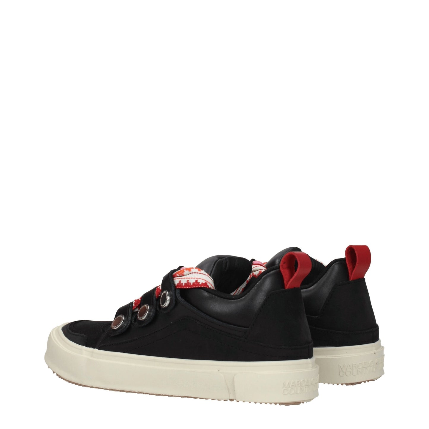 Marcelo Burlon Schwarze Leder-Sneaker mit niedrigem Schaft