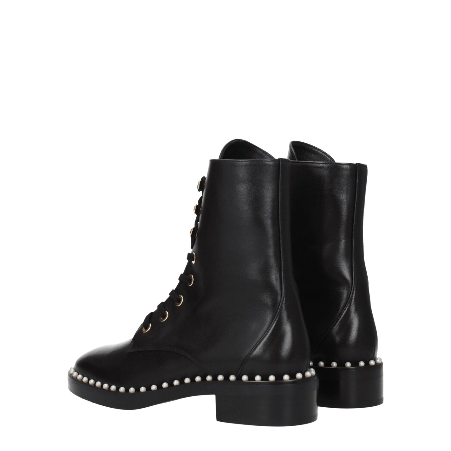 Stuart Weitzman Schwarze Lederstiefeletten
