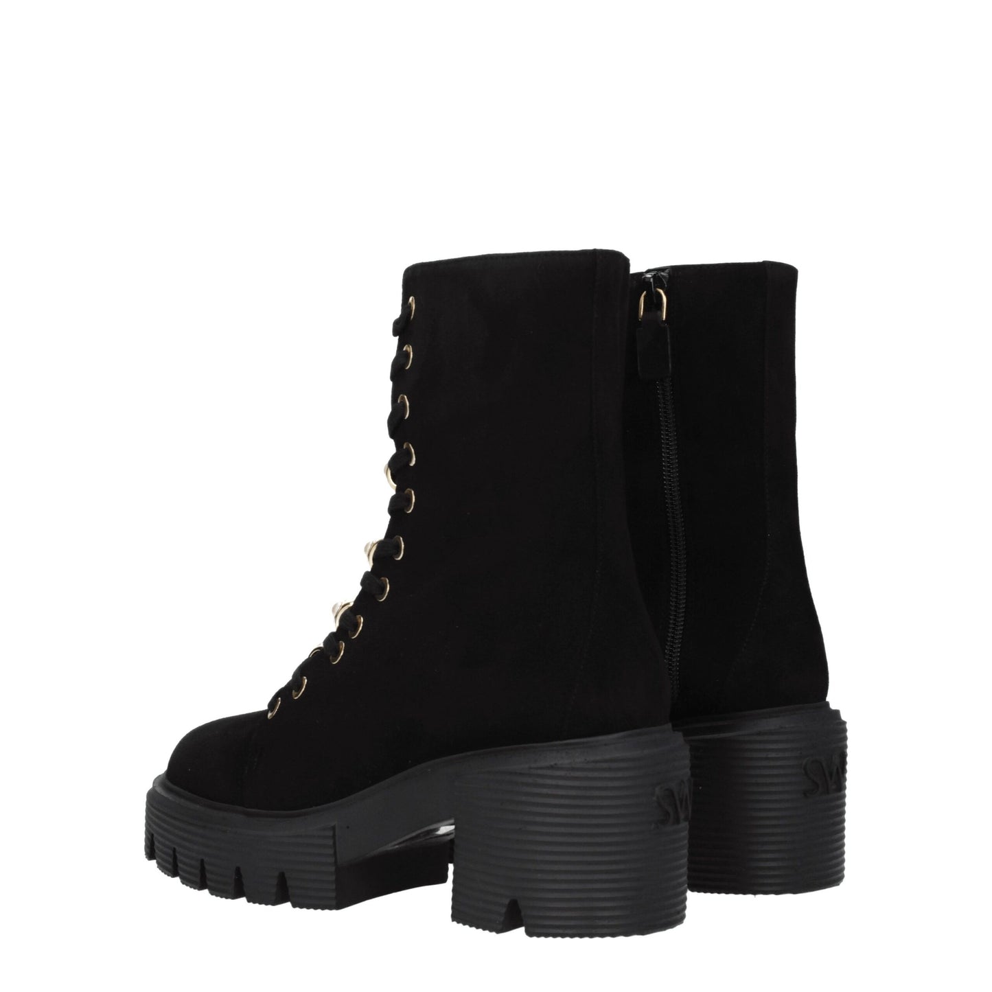 Stuart Weitzman Schwarze Lederstiefeletten