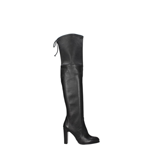 Stuart Weitzman Schwarzes Leder Over The Knee
