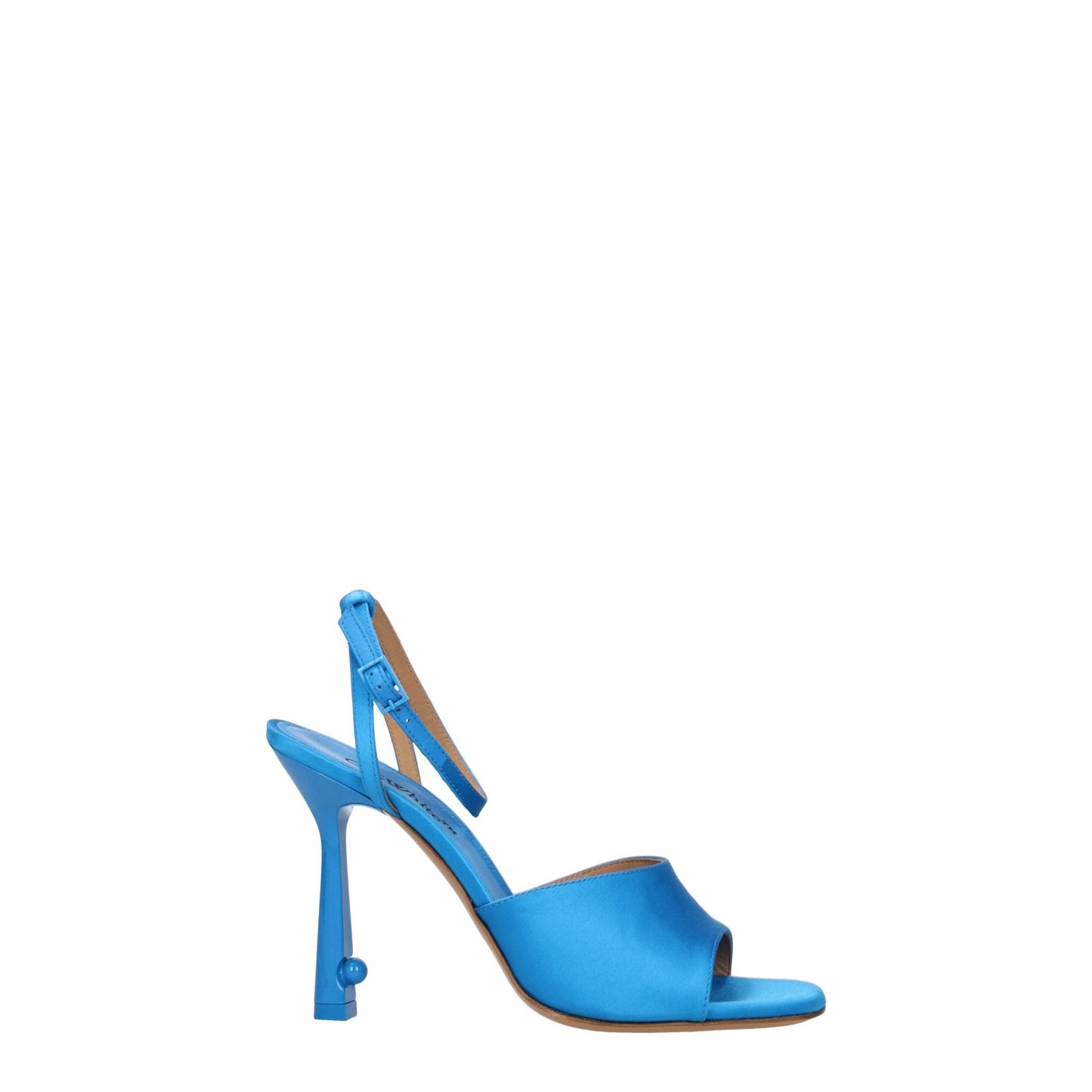 Off-White Blaue Satin-Stilettosandalen