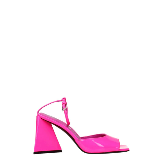 The Attico Pinke Leder-Stilettosandalen