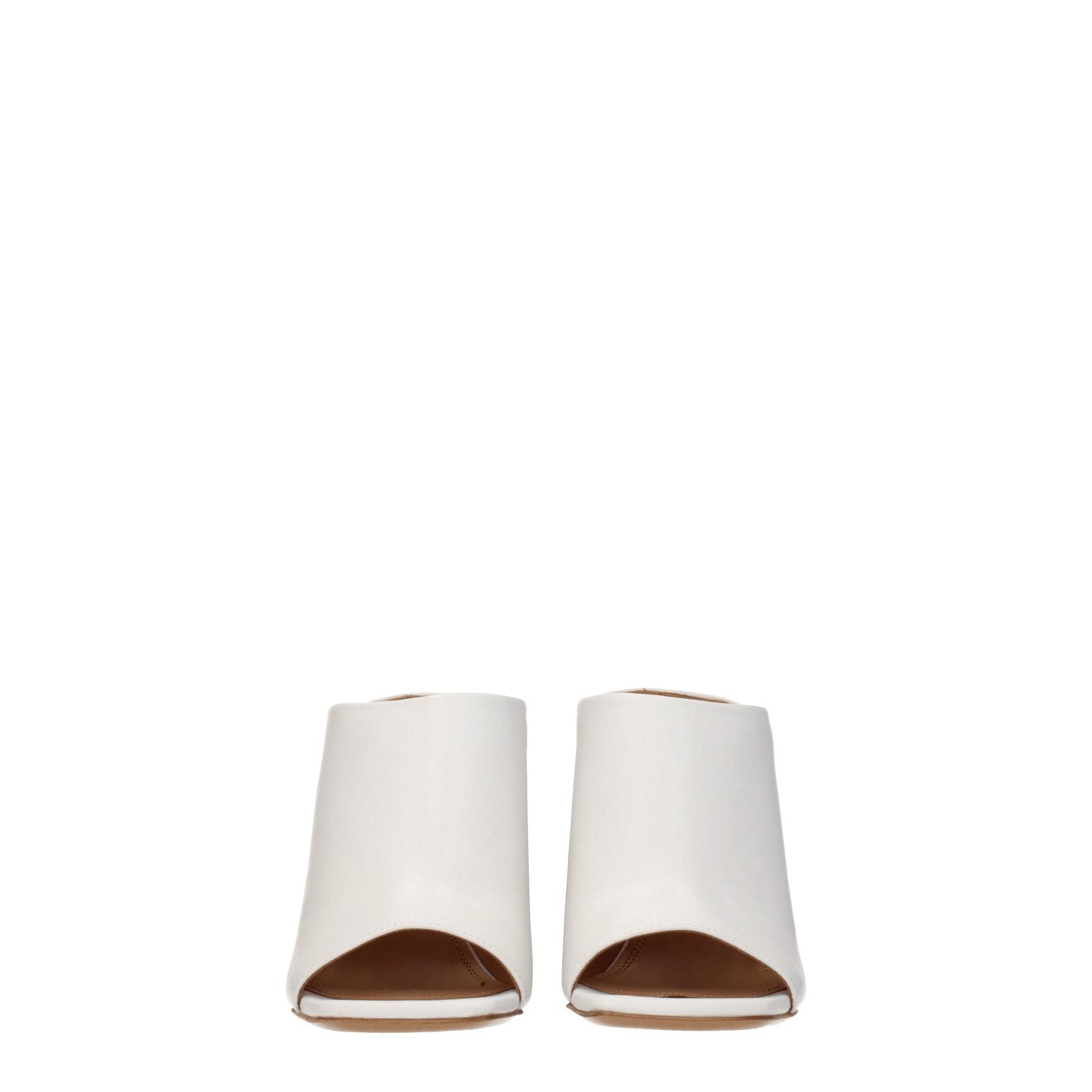 Off-White Weiße Leder-Plateausandalen