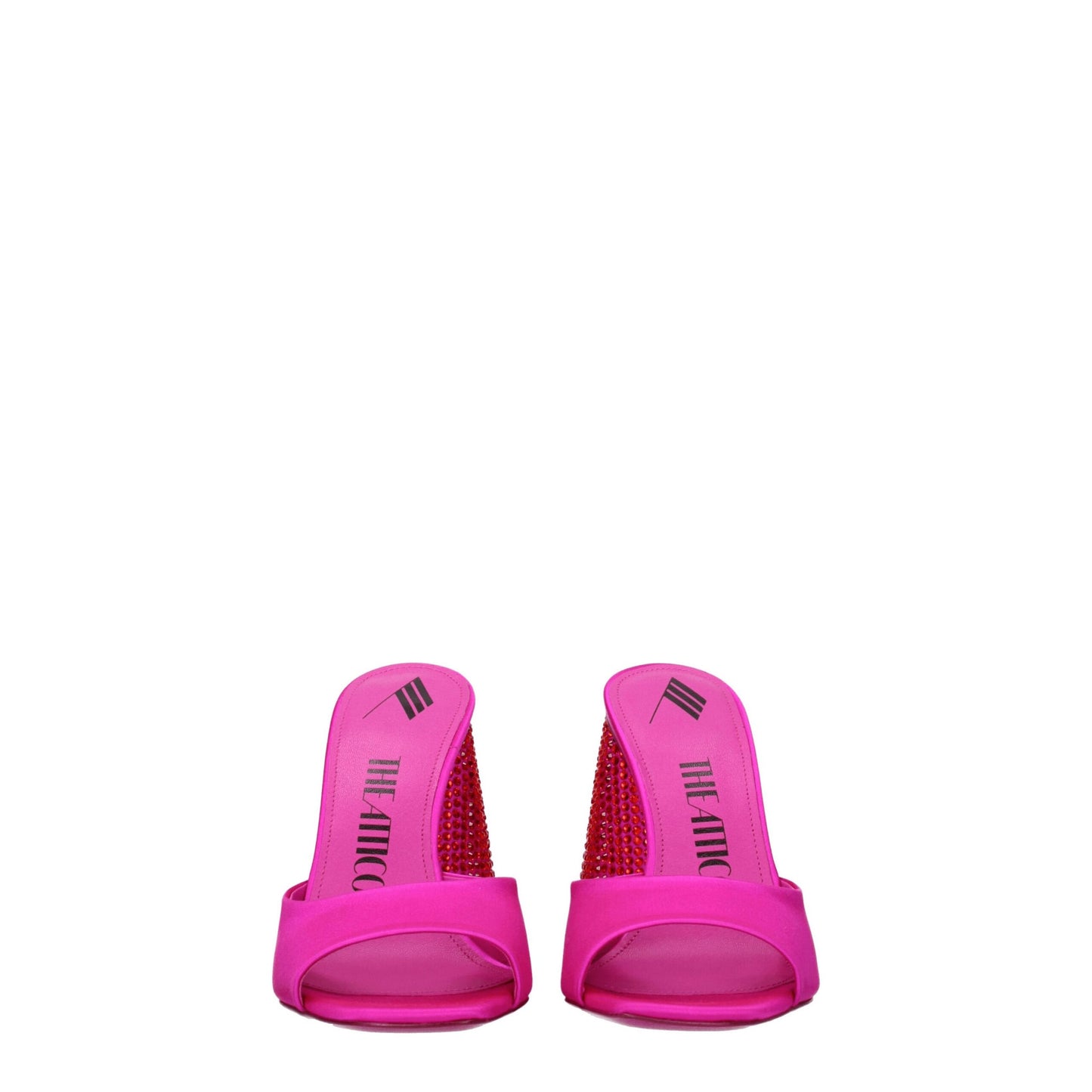 The Attico Satin-Sandalen mit Plateauabsatz in Rosa