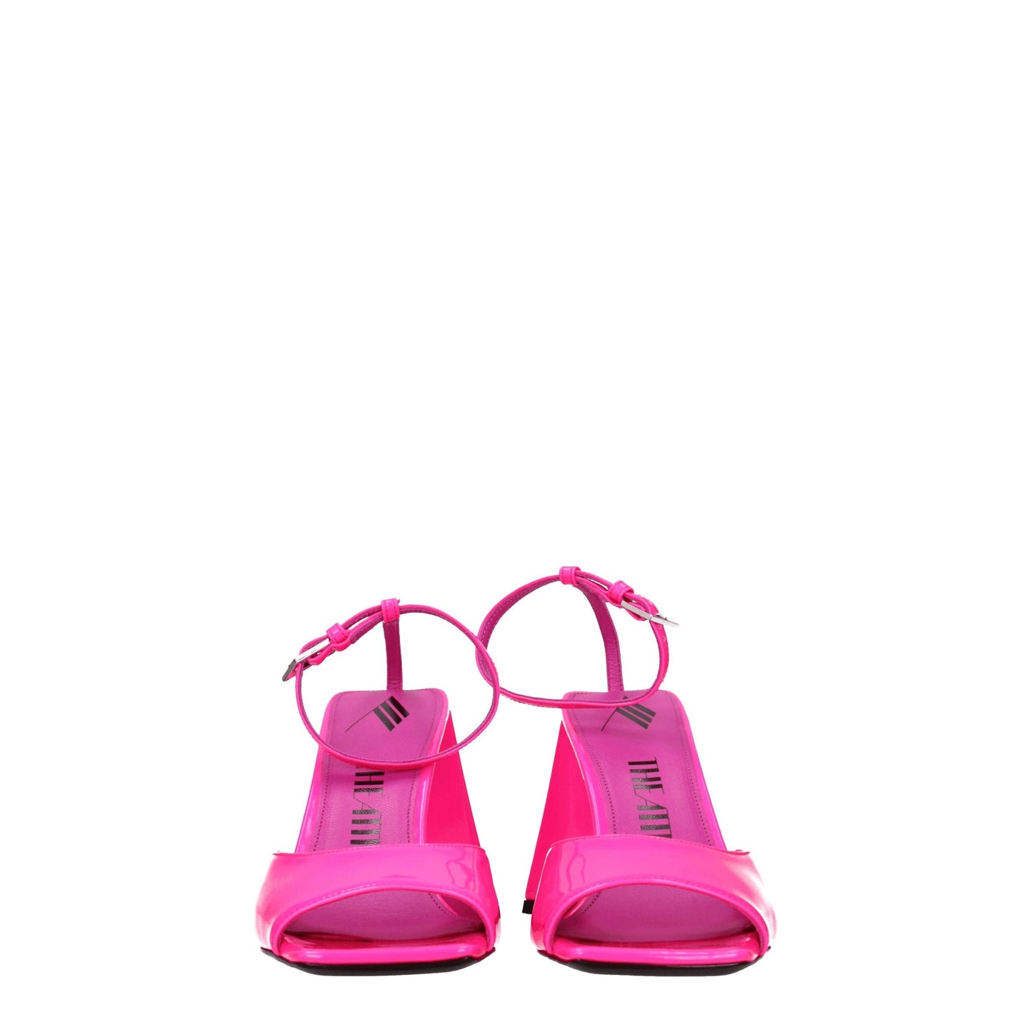 The Attico Pinke Leder-Stilettosandalen