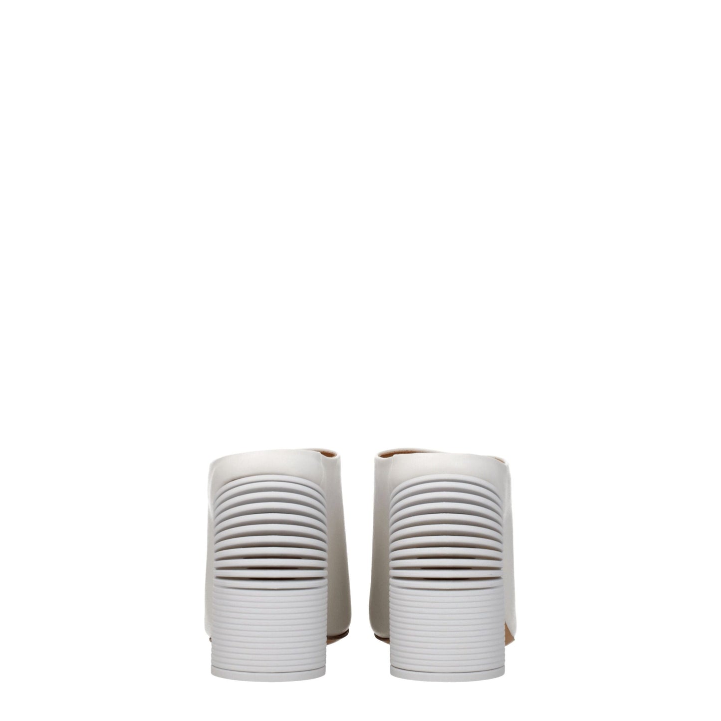 Off-White Weiße Leder-Plateausandalen