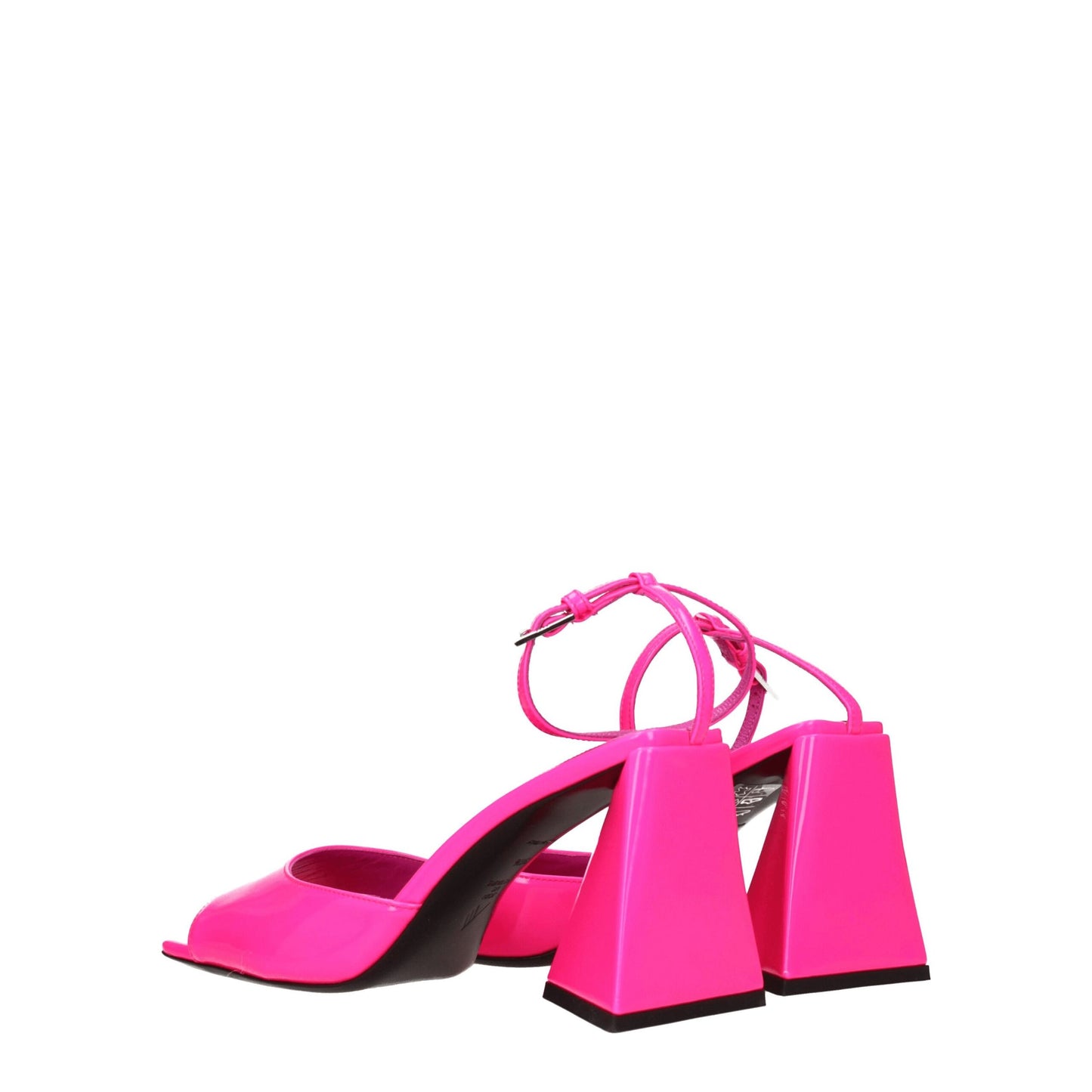 The Attico Pinke Leder-Stilettosandalen