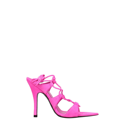 The Attico Pinke Leder-Stilettosandalen