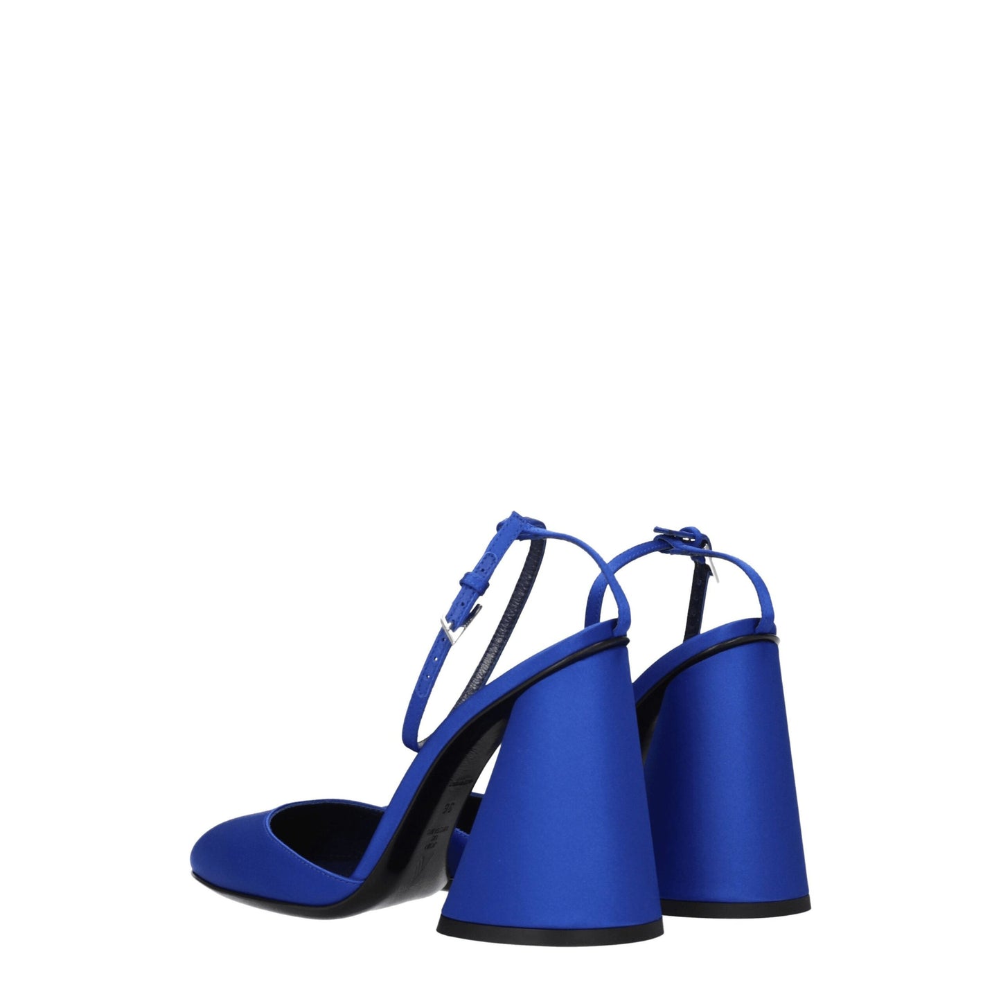 The Attico Blaue Satin-Plateau-Sandalen
