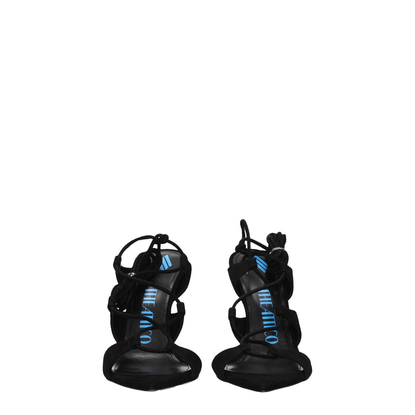 The Attico Schwarze Leder-Stilettosandalen