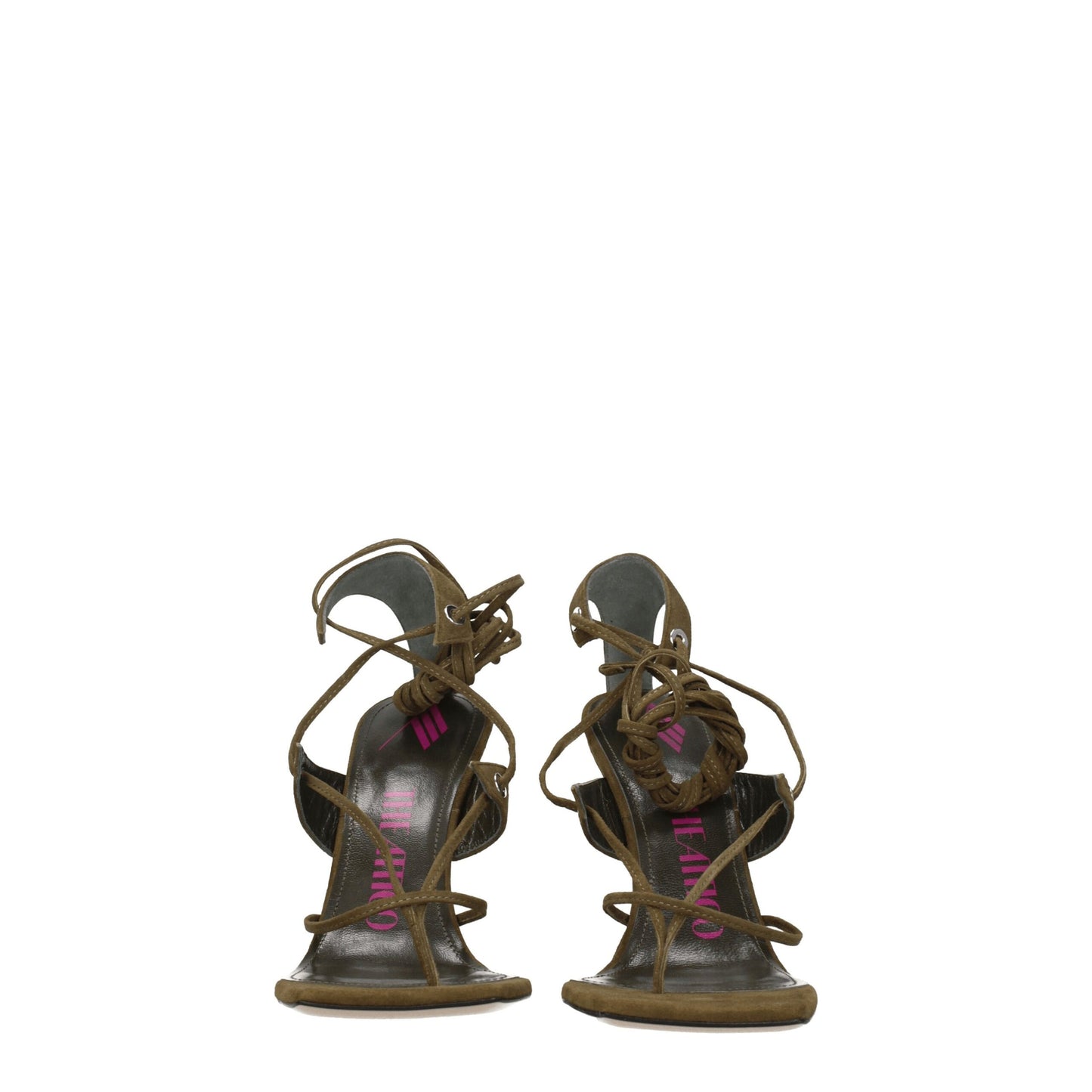 The Attico Grüne Flip-Flop-Sandalen aus Leder