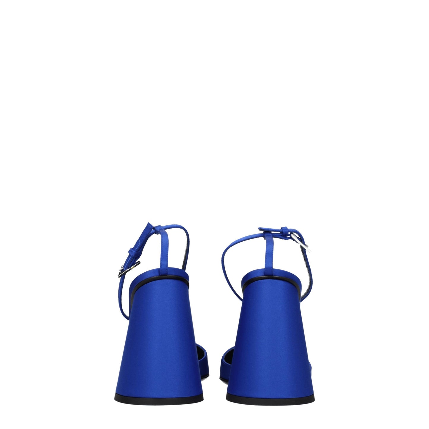 The Attico Blaue Satin-Plateau-Sandalen