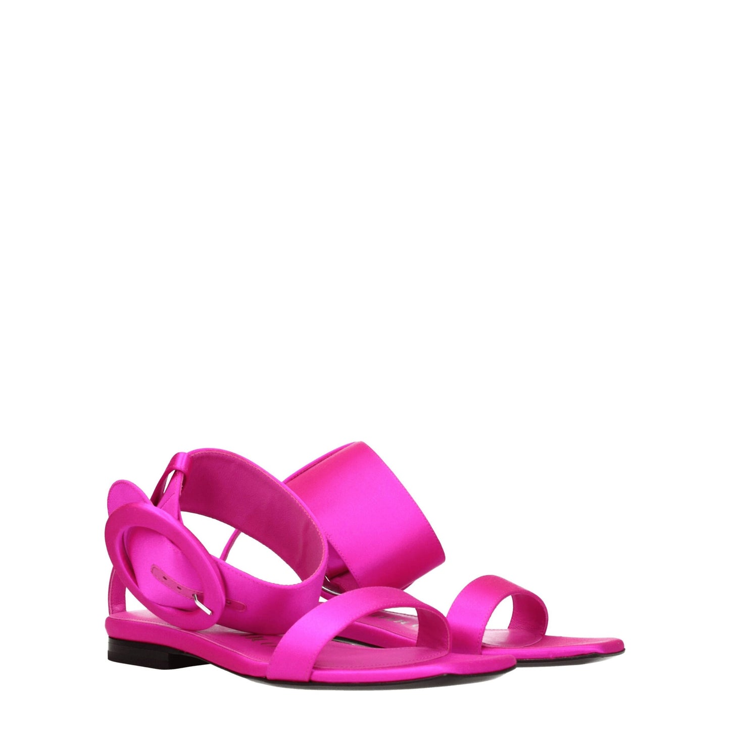 The Attico Flache Sandalen aus rosa Satin
