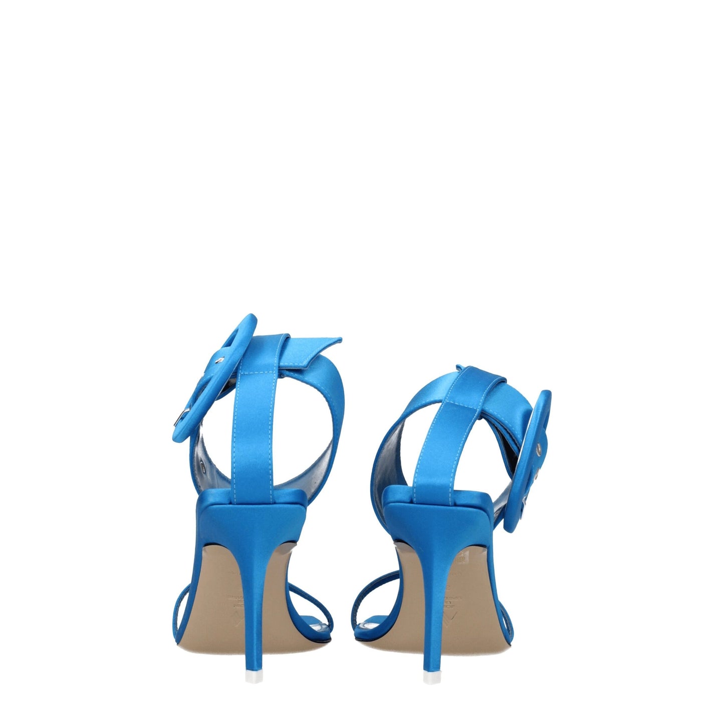 The Attico Hellblaue Satin-Stilettosandalen
