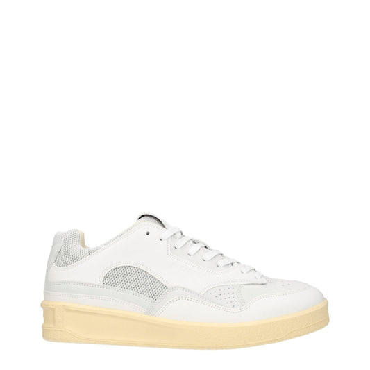 Jil Sander Weiße Sneakers aus Leder mit niedrigem Schaft