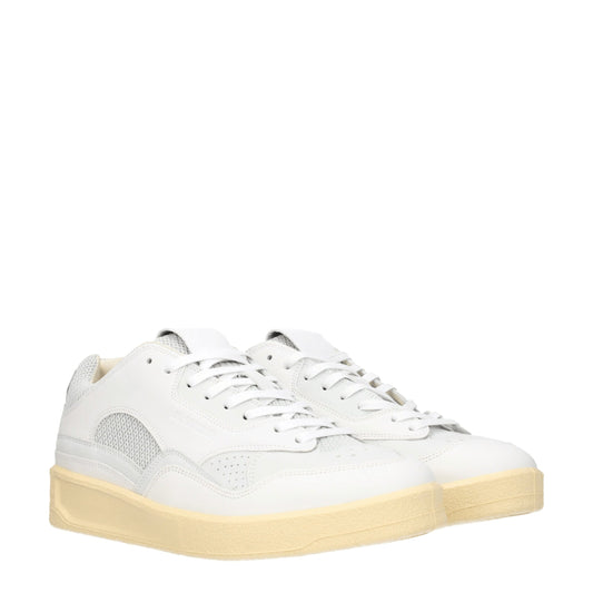 Jil Sander Weiße Sneakers aus Leder mit niedrigem Schaft