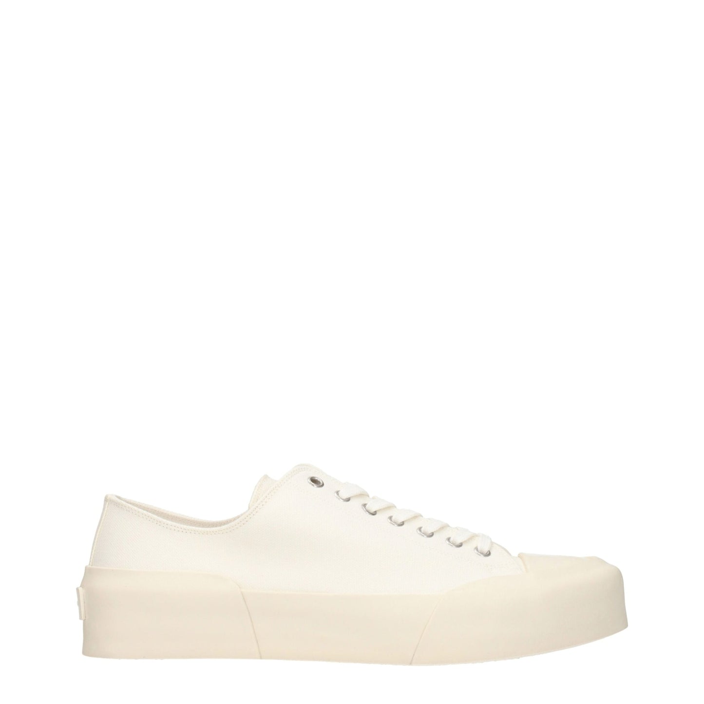 Jil Sander Beigefarbene Stoff-Sneaker mit niedrigem Schaft