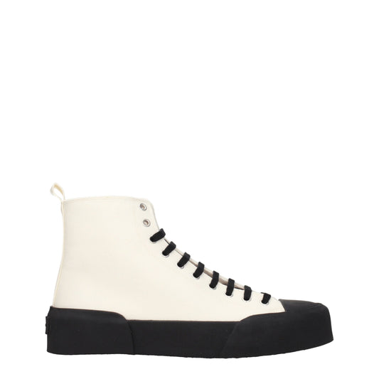 Jil Sander Beigefarbene High-Top-Sneaker aus Stoff
