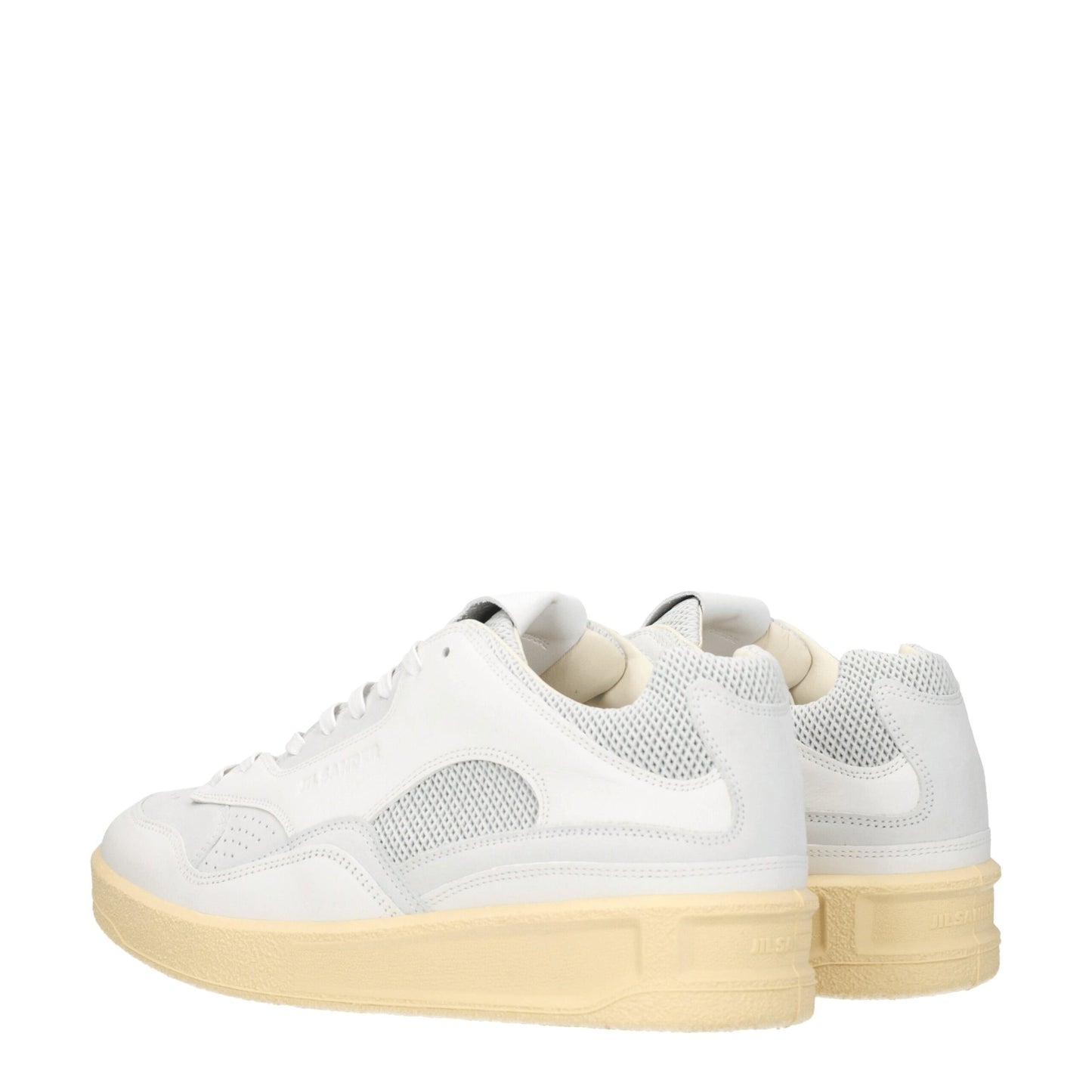 Jil Sander Weiße Sneakers aus Leder mit niedrigem Schaft