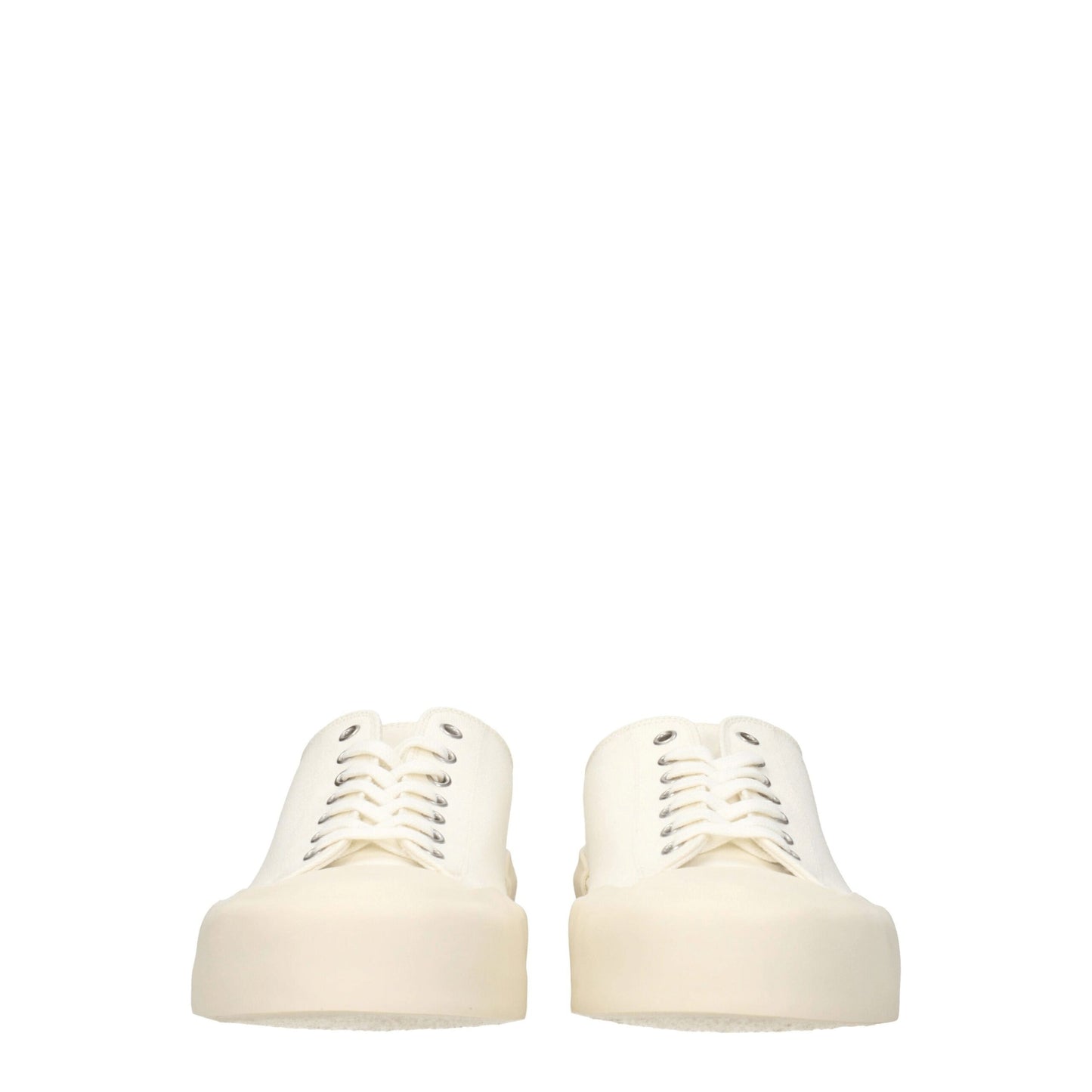 Jil Sander Beigefarbene Stoff-Sneaker mit niedrigem Schaft
