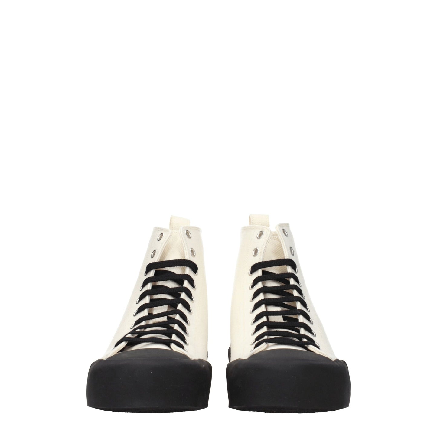Jil Sander Beigefarbene High-Top-Sneaker aus Stoff