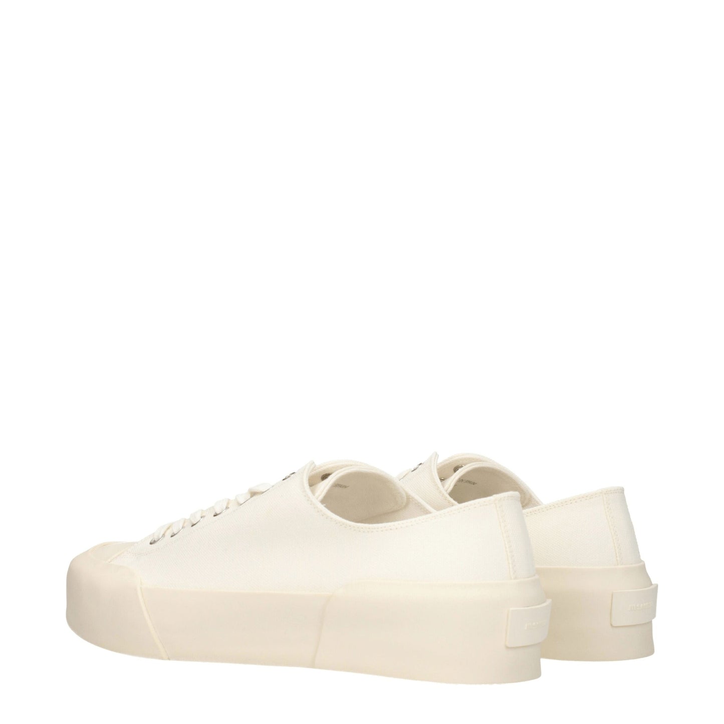 Jil Sander Beigefarbene Stoff-Sneaker mit niedrigem Schaft