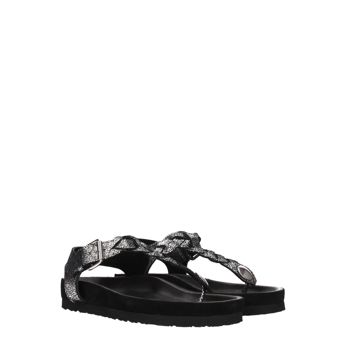 Isabel Marant Schwarze Flip-Flop-Sandalen aus Leder