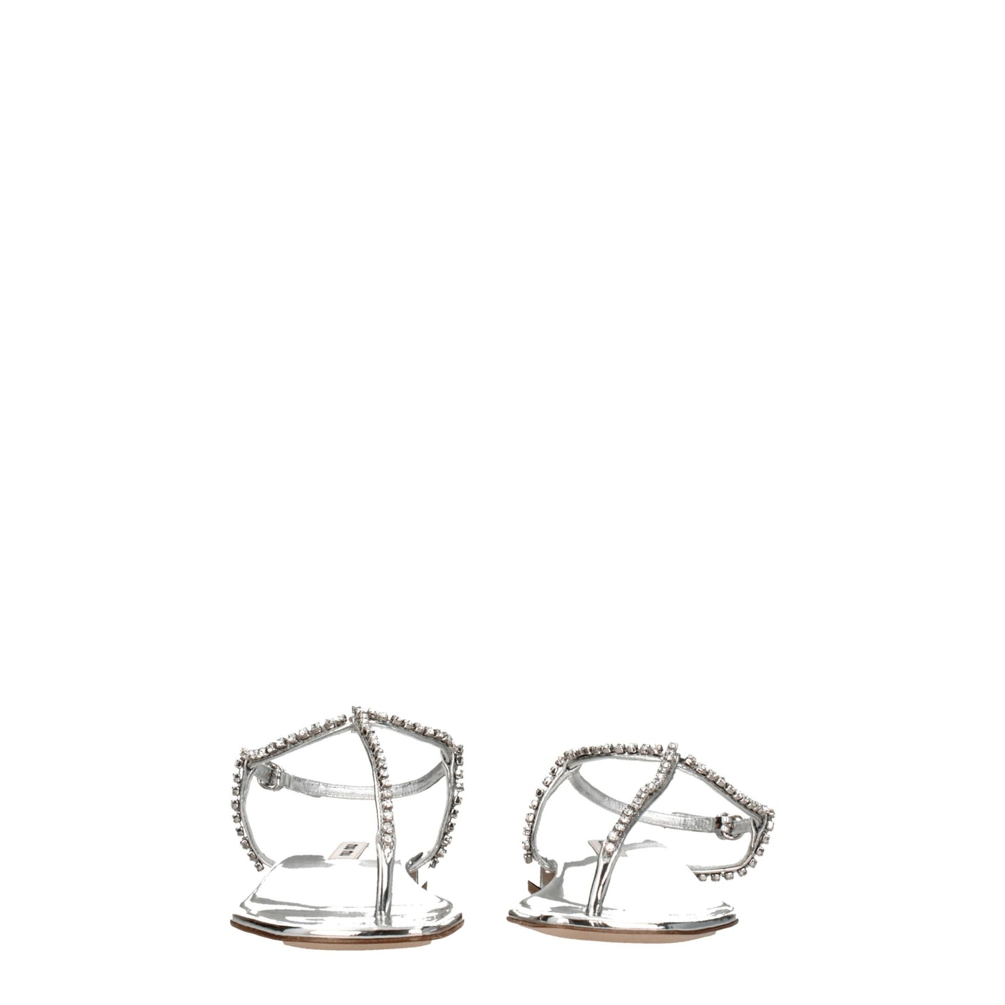 Miu Miu Graue Flip-Flop-Sandalen aus Leder