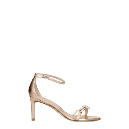 Stuart Weitzman Pinke Leder-Stilettosandalen