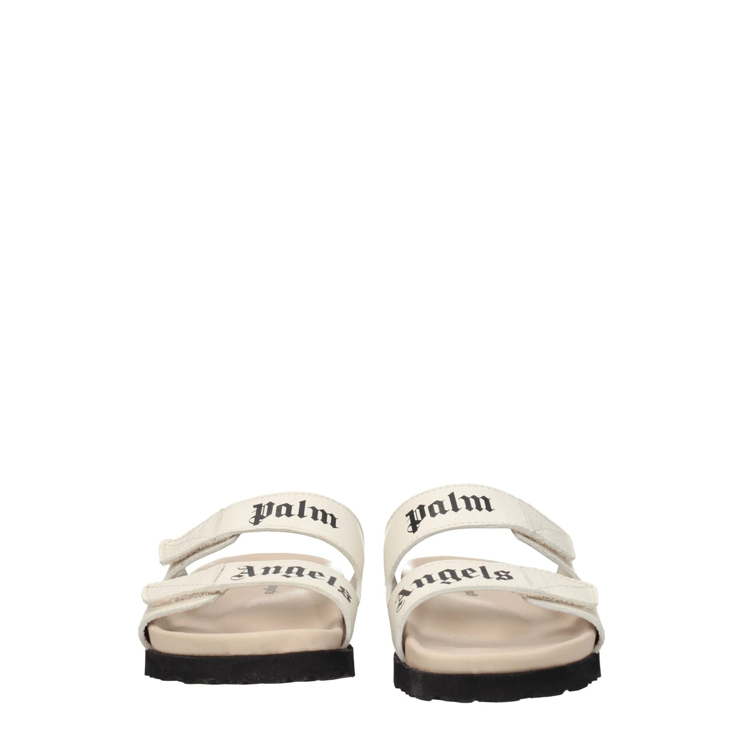 Palm Angels Flache Sandalen aus Leder in Beige