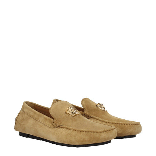 Versace Beige Leder Slipper