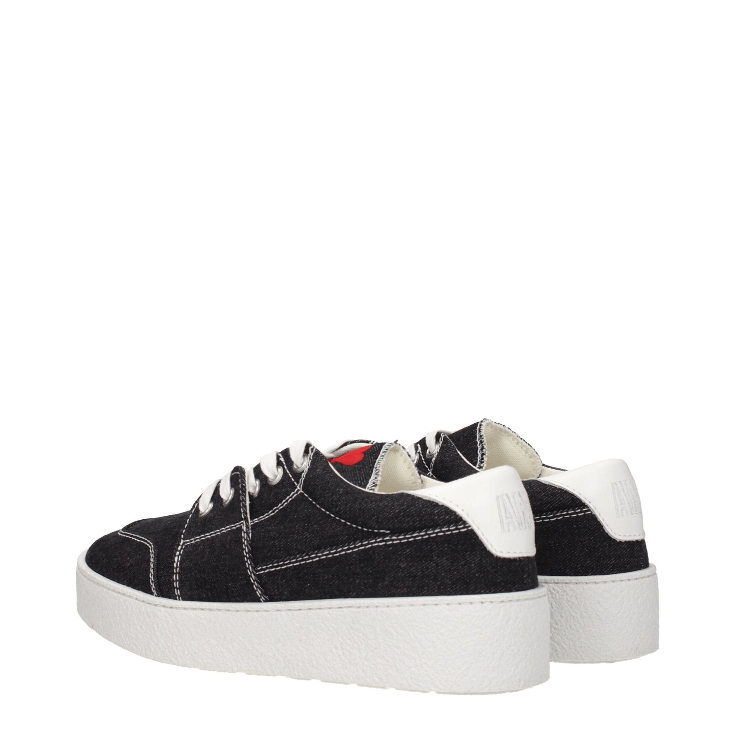 Ami Paris Schwarze Stoff-Sneaker mit niedrigem Schaft