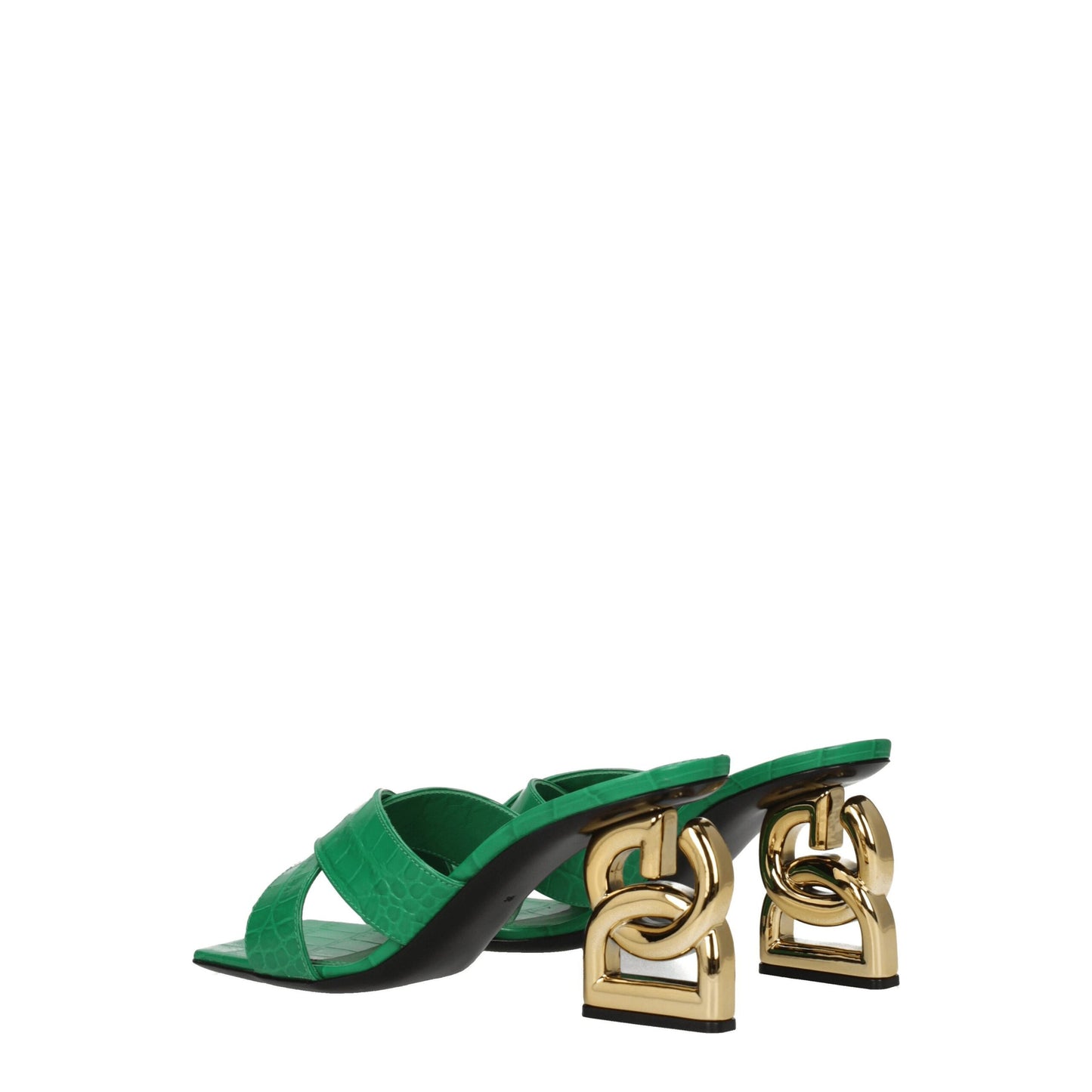 Dolce & Gabbana Grüne Ledersandalen