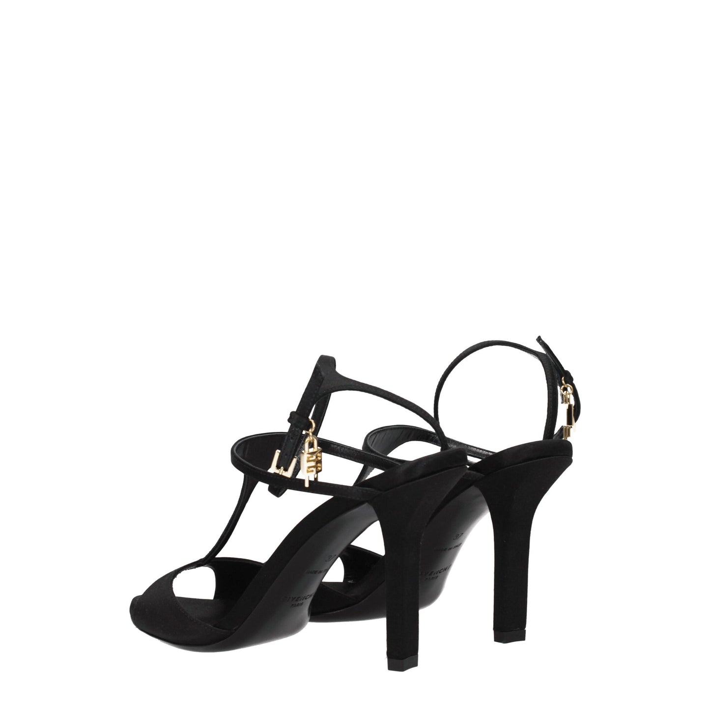 Givenchy Schwarze Satin-Stilettosandalen