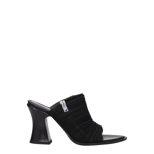 Premiata Schwarze Stoff-Plateausandalen