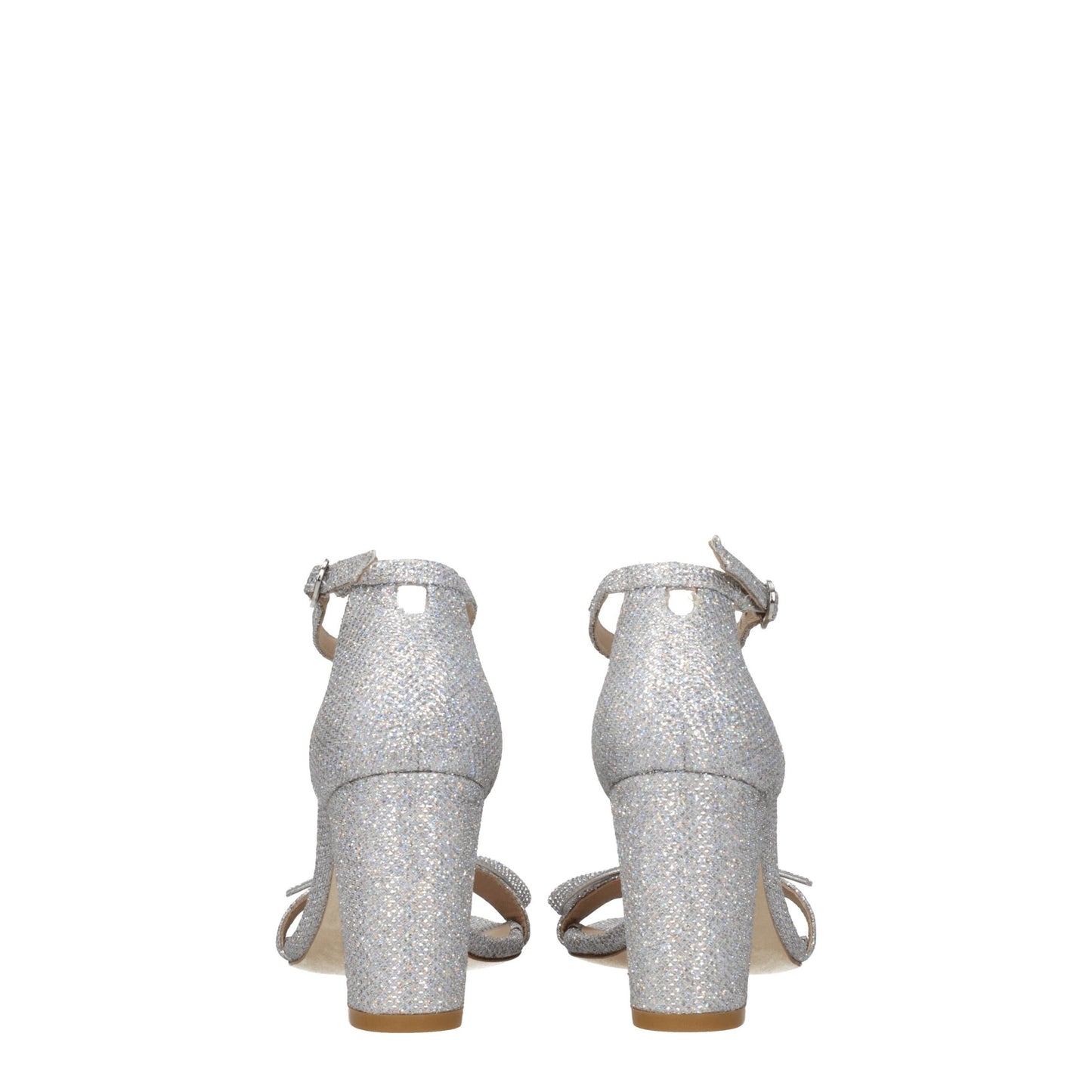 Stuart Weitzman Elegante Graue Stoff-Plateausandalen