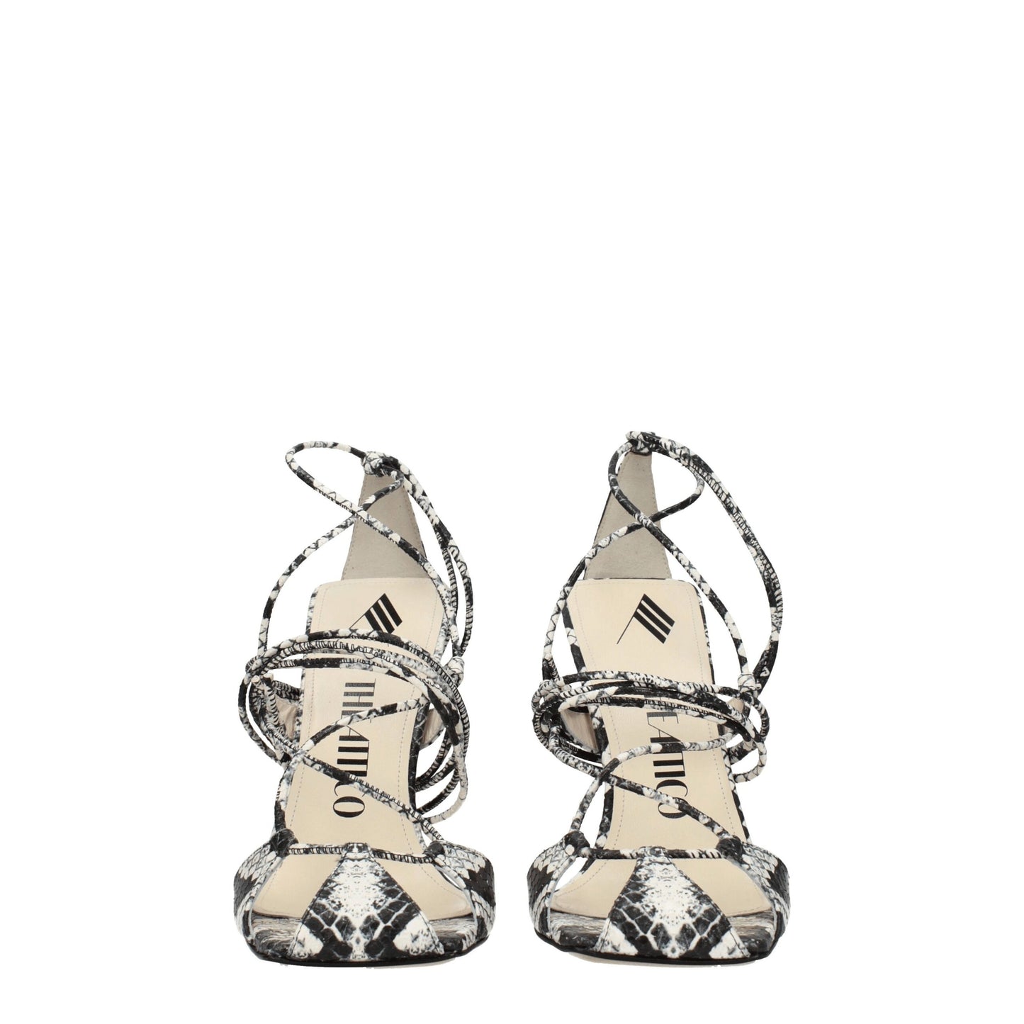 The Attico Weiße Leder-Stilettosandalen