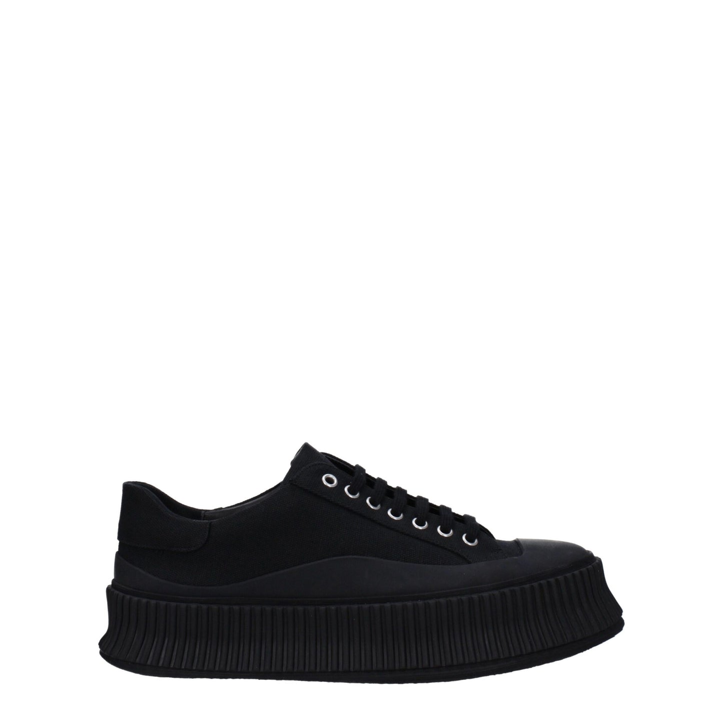 Jil Sander Schwarze Plateau-Sneakers aus Stoff