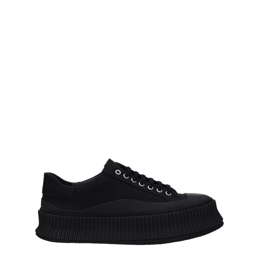 Jil Sander Schwarze Plateau-Sneakers aus Stoff