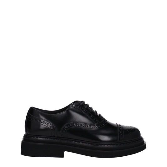Dolce & Gabbana Schwarze Leder Oxfords und Derbies