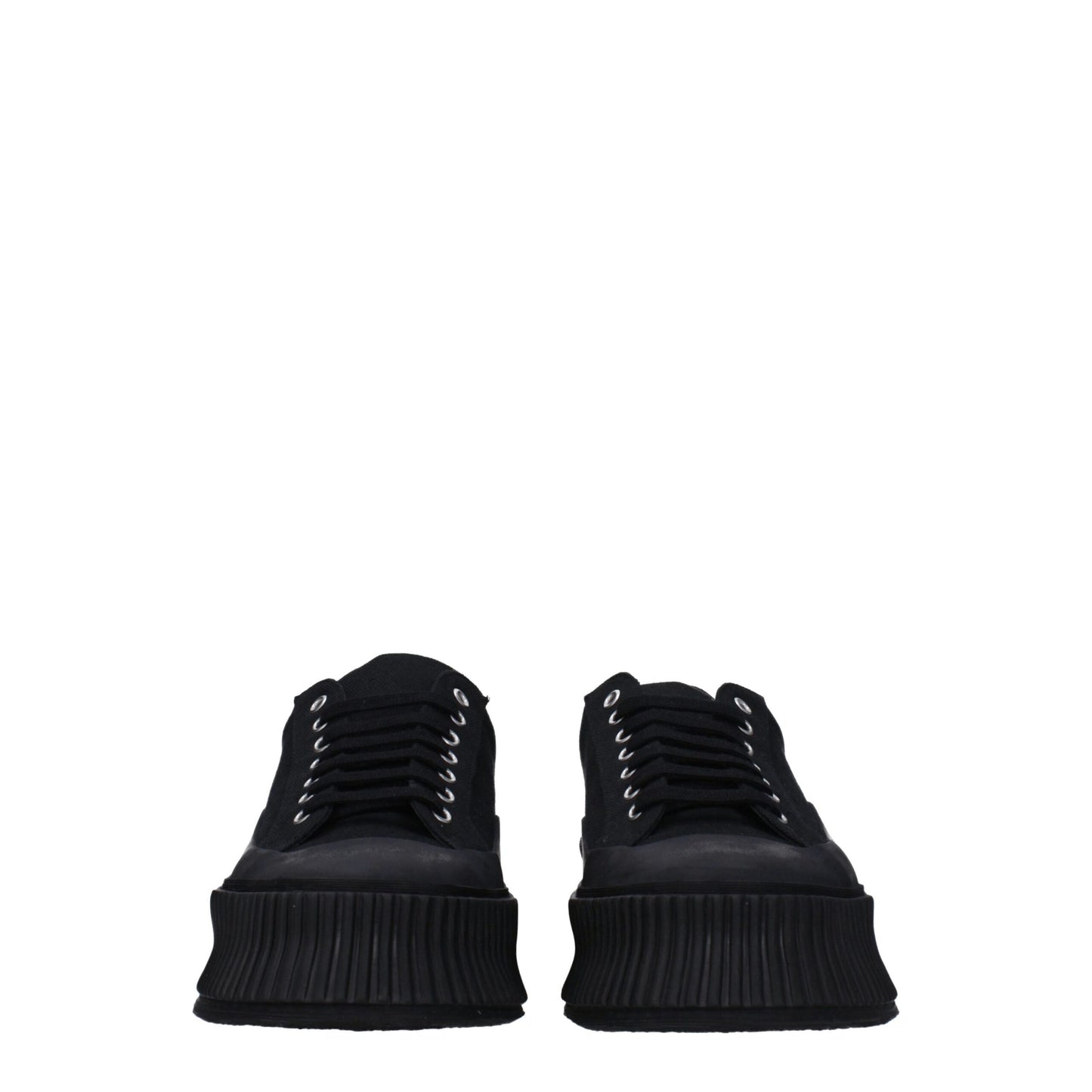 Jil Sander Schwarze Plateau-Sneakers aus Stoff